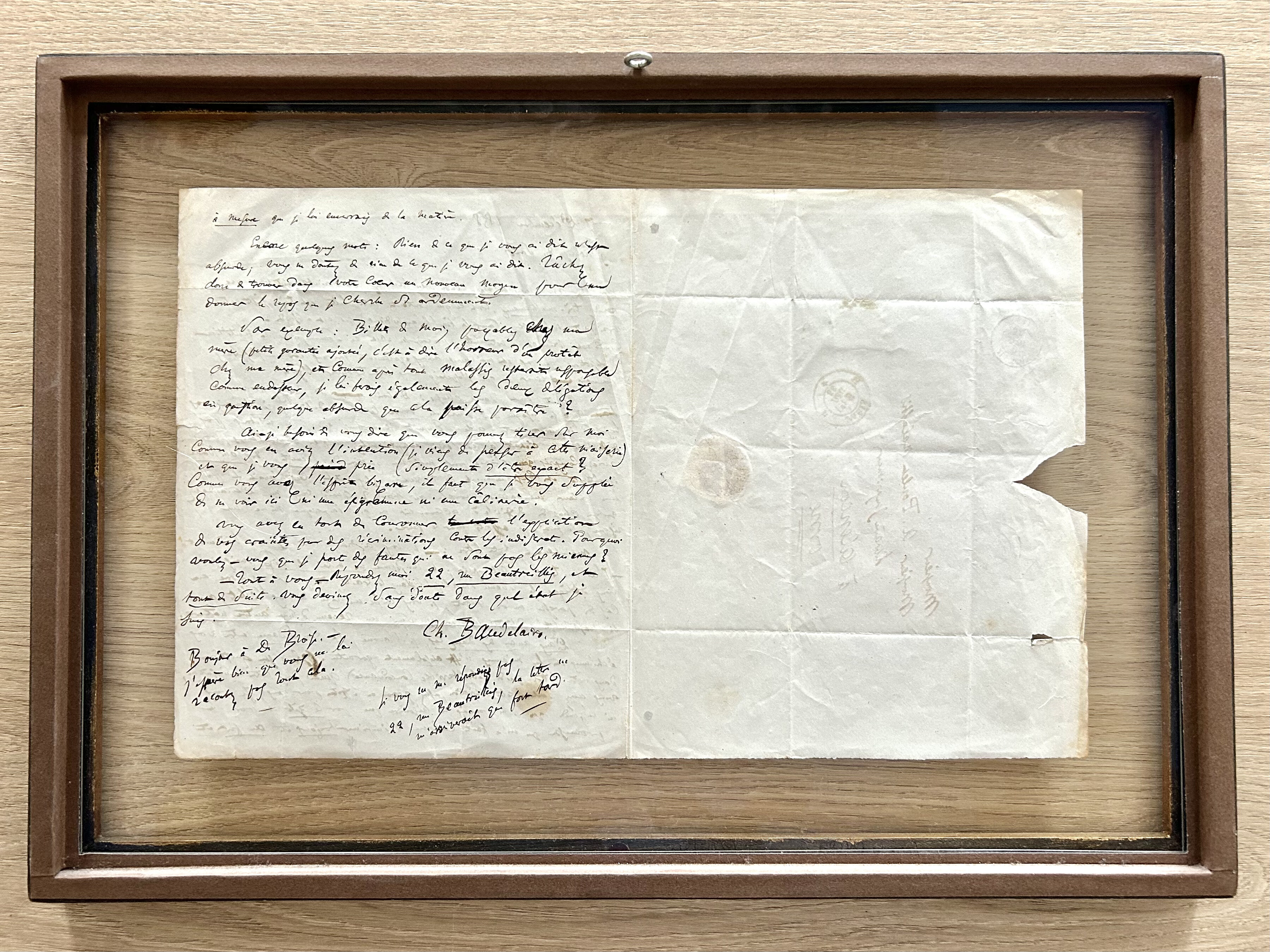 Charles Baudelaire - Lettre autographes signée