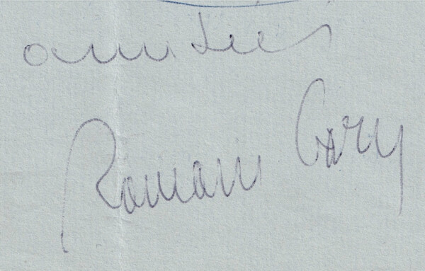 Romain Gary - Lettre autographe signée - Les Racines du ciel