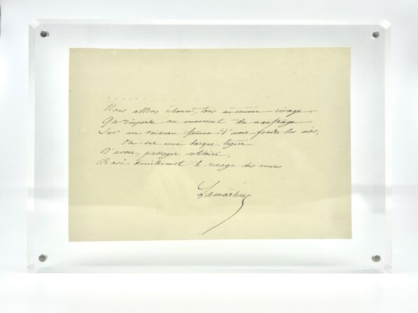 Alphonse de Lamartine - Manuscrit autographe signé