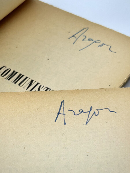 Aragon - Les Communistes. Autographe