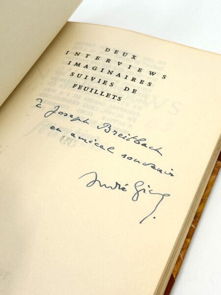 André Gide - Deux Interviews Imaginaires - Autographe
