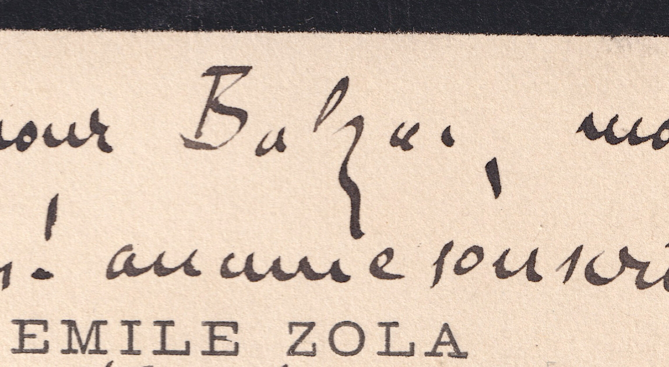 Émile Zola- Carte de visite autographe signée - 1880-1881