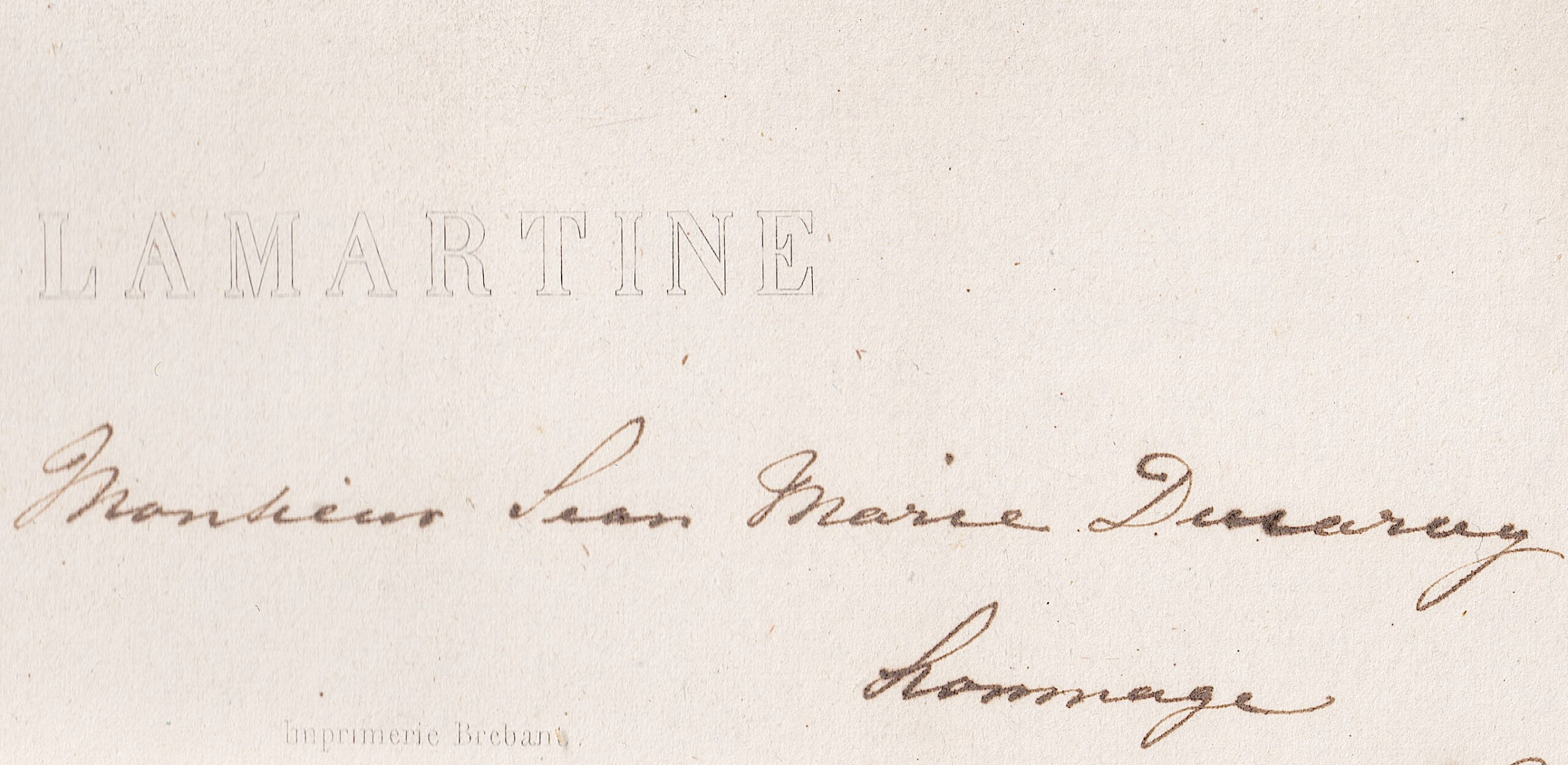 Alphonse de Lamartine - Portrait signé. Vers 1860