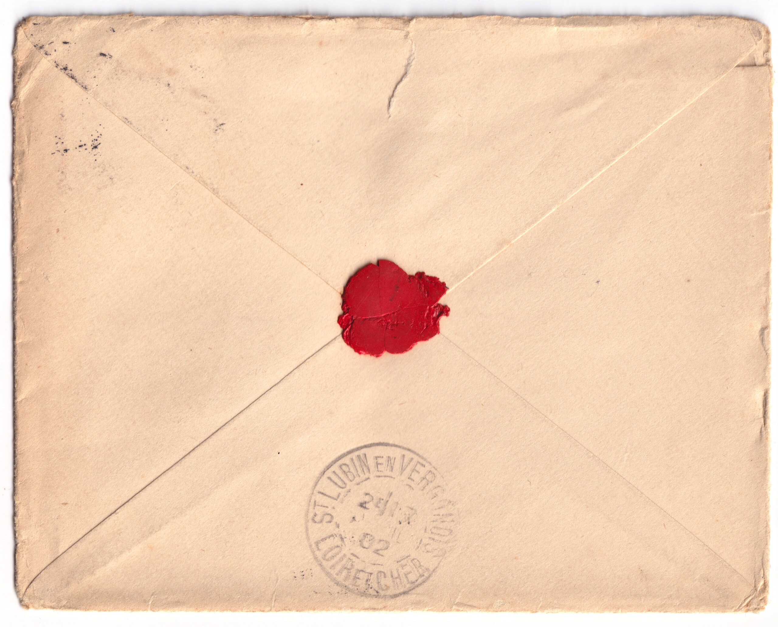 Louise Michel - Enveloppe autographe orpheline. 1902