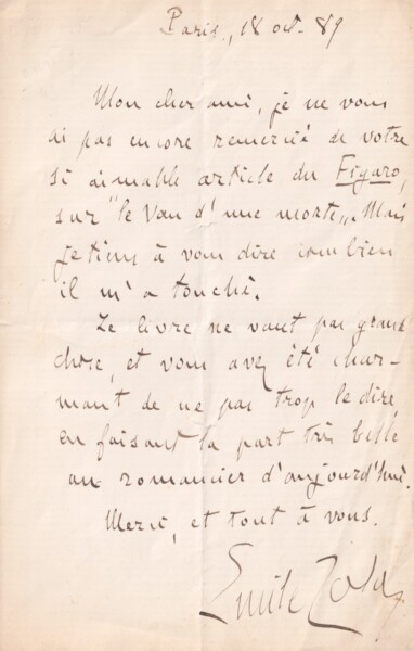 Émile Zola - Sévère sur ses oeuvres de jeunesse.