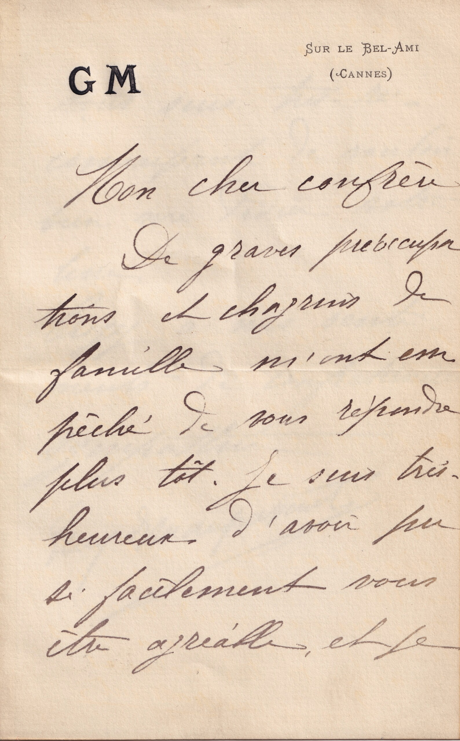 Émouvante lettre à l'en-tête du Bel-Ami quelques mois avant son internement. – Image 5