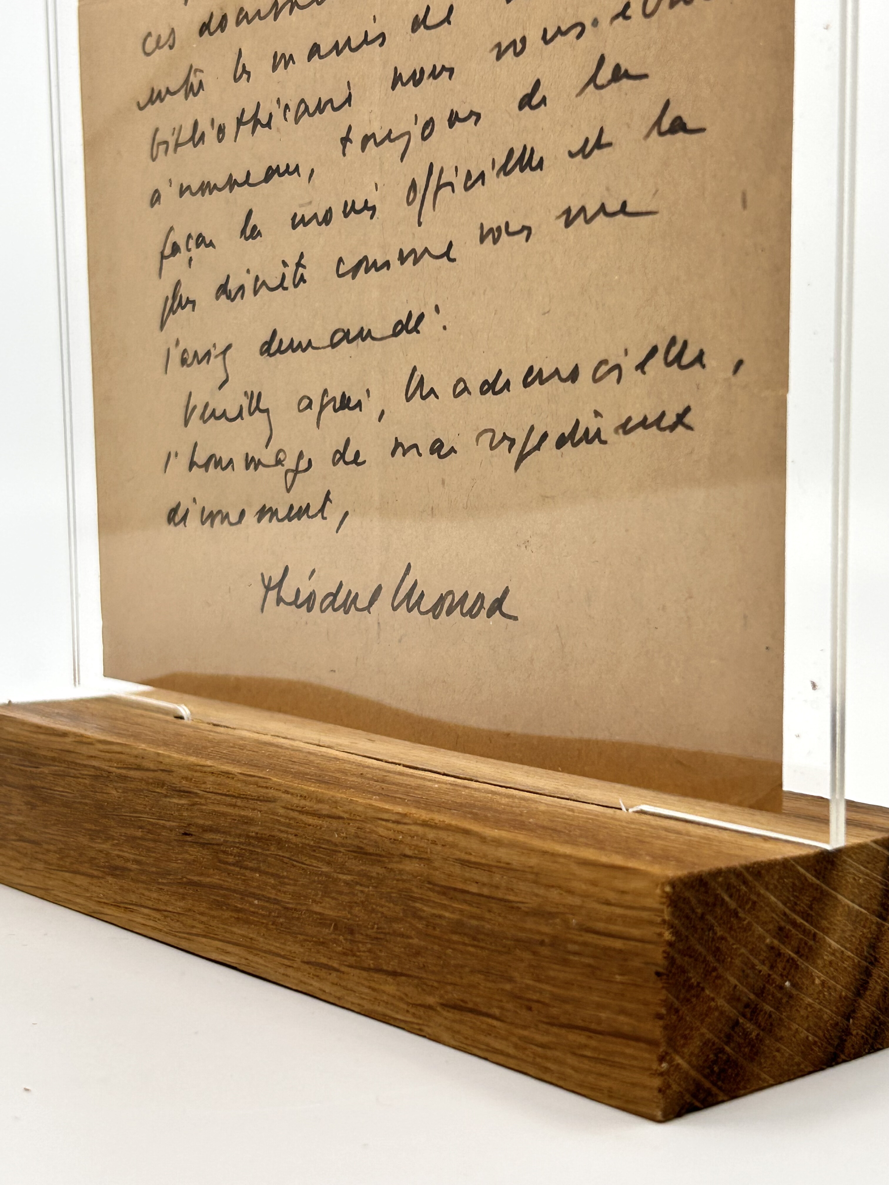 Théodore Monod - Lettre autographe signée