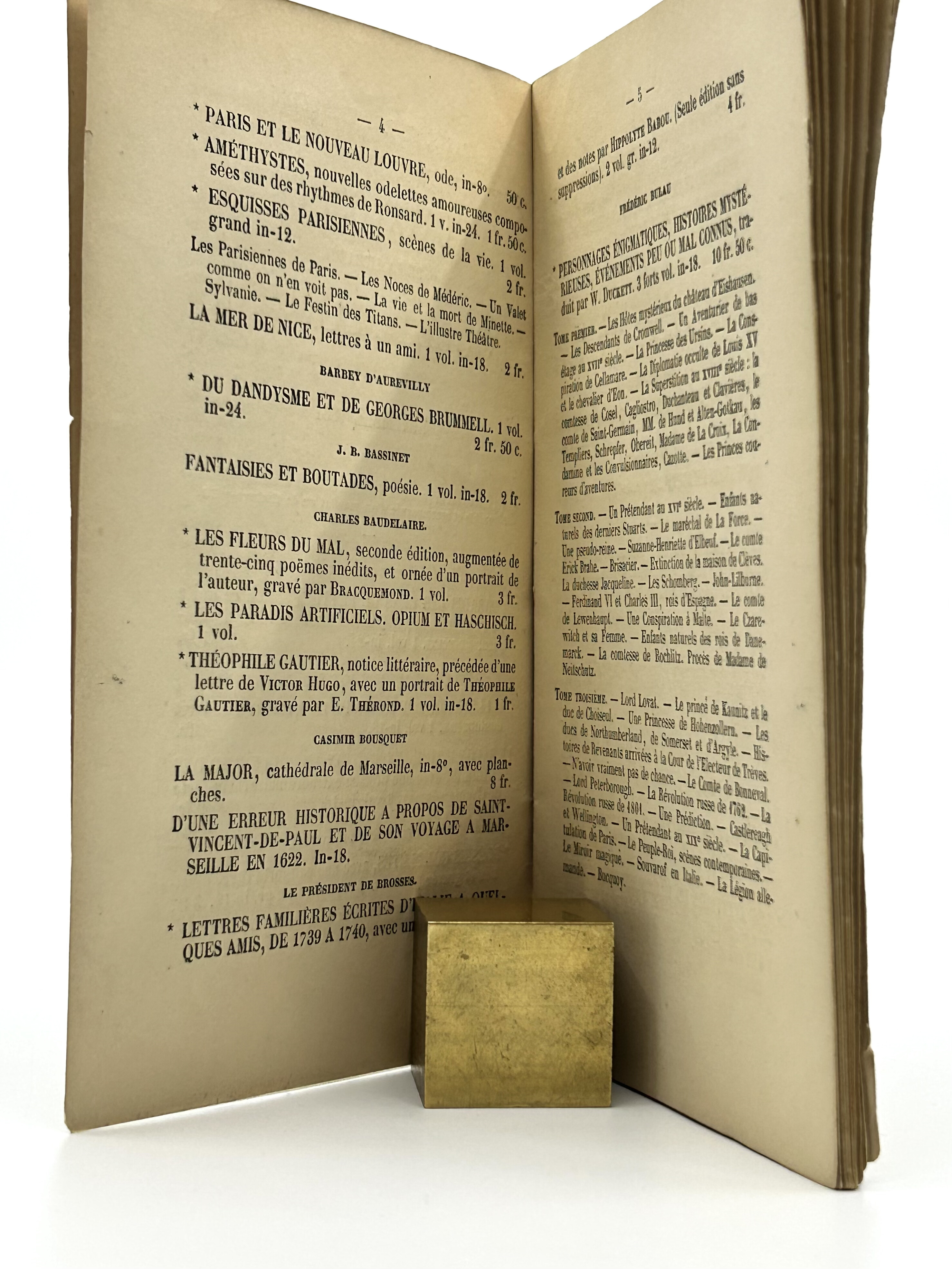 Catalogue des livres de fonds de la "librairie" Poulet-Malassis, 97 rue Richelieu, Novembre 1861.