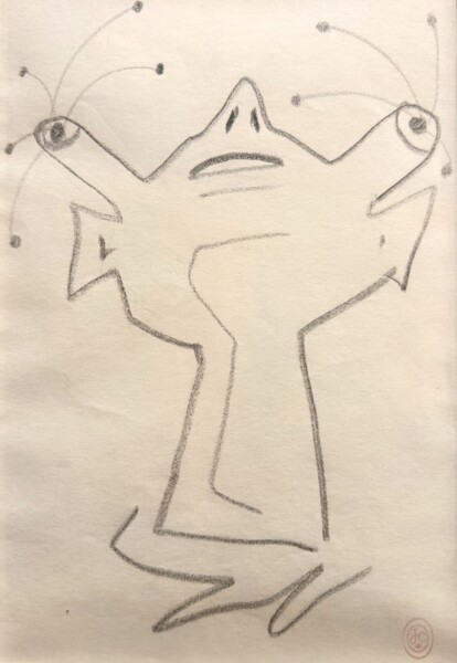 Jean Cocteau - Dessin original à la mine de plomb - Tede d'Œdipe - 1960