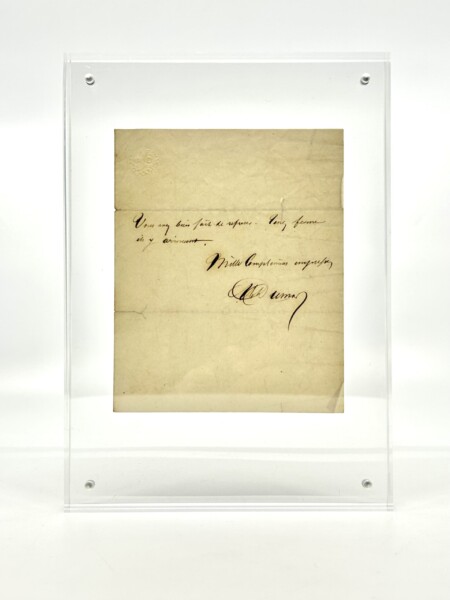 Alexandre Dumas - Billet autographe signé
