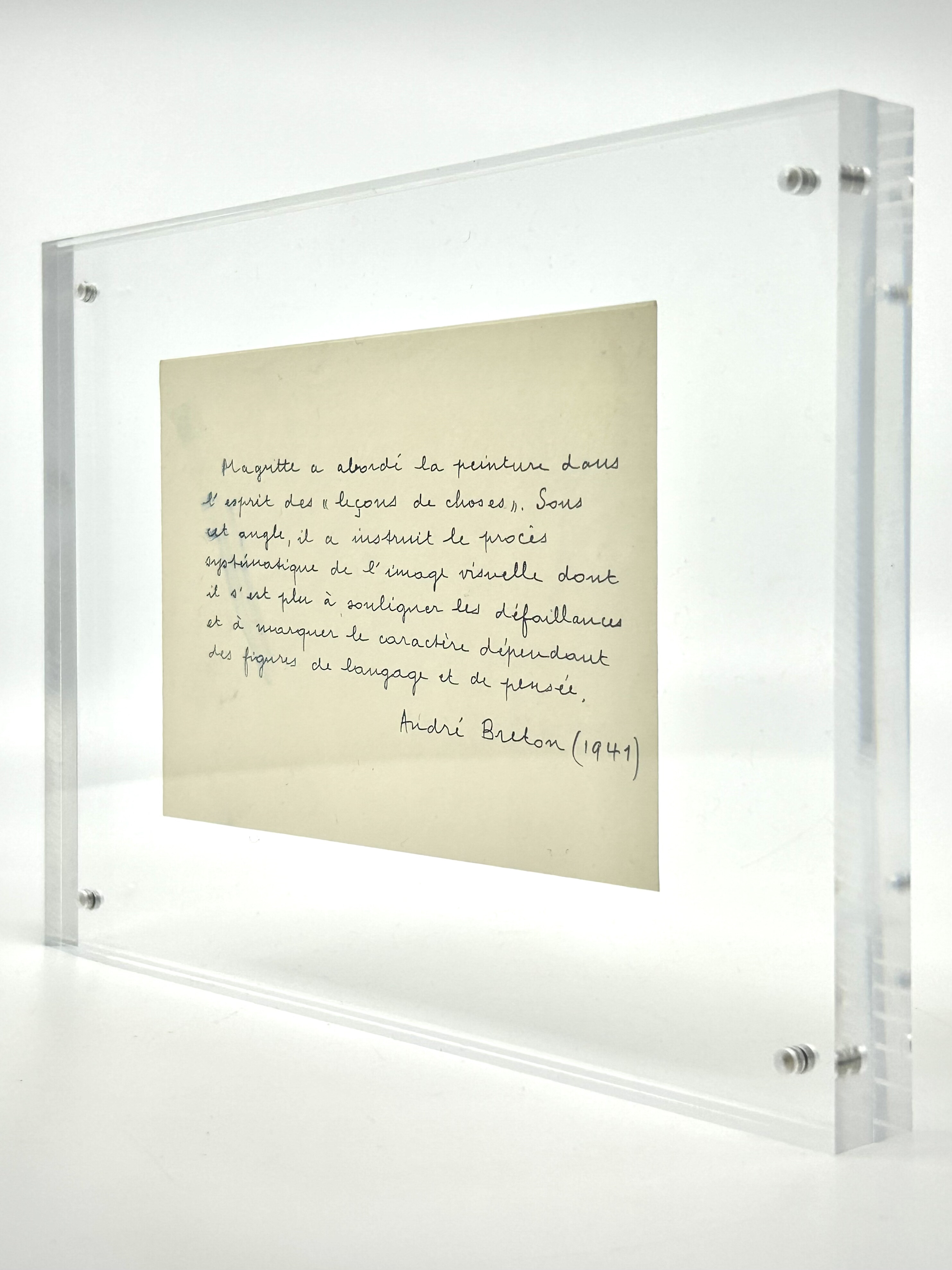 André Breton - Manuscrit autographe signé -Magritte