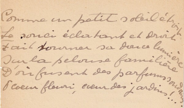 Anna de Noailles - Poème autographe signé
