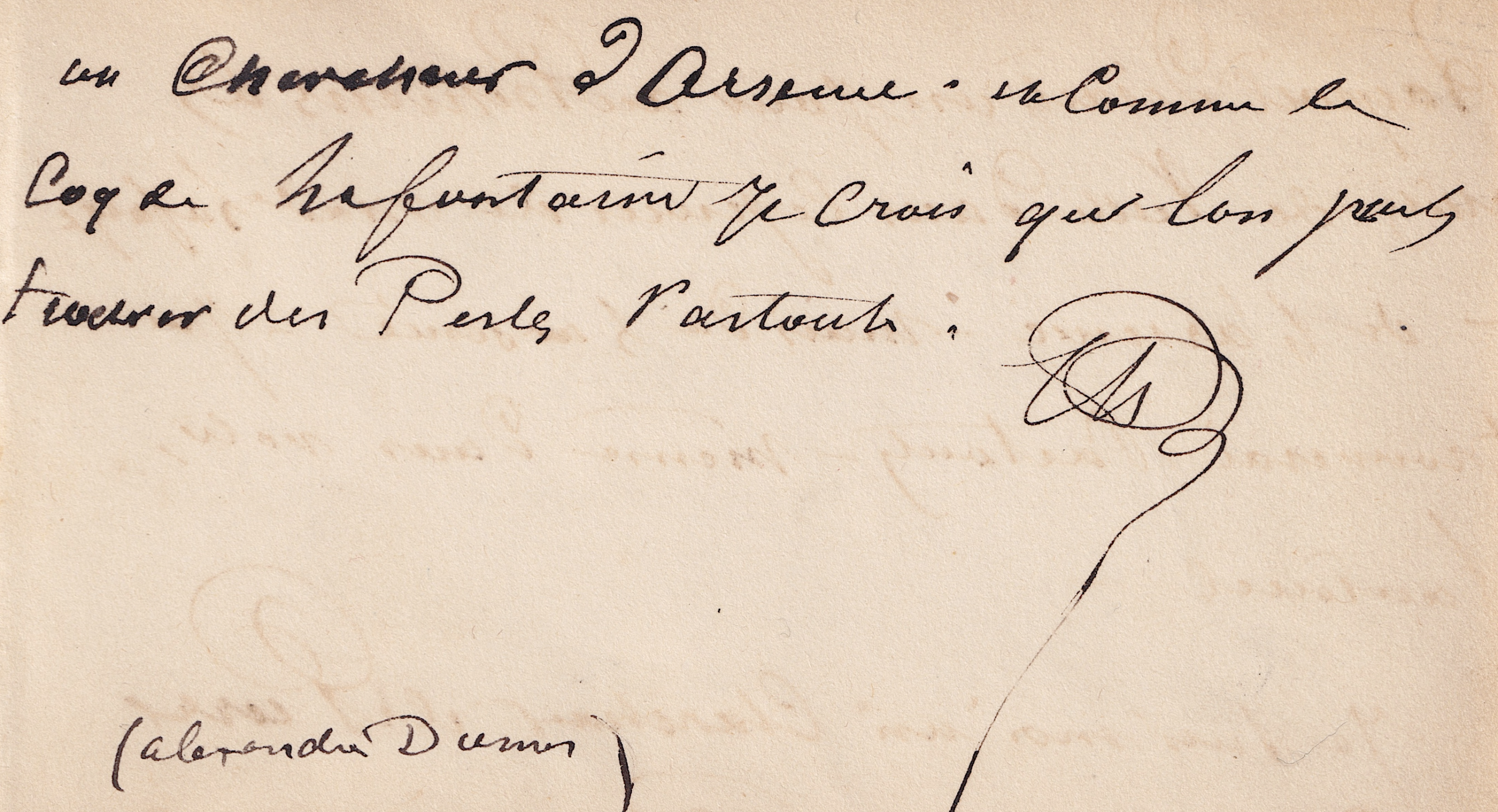 Alexandre Dumas - Manuscrit autographe signé