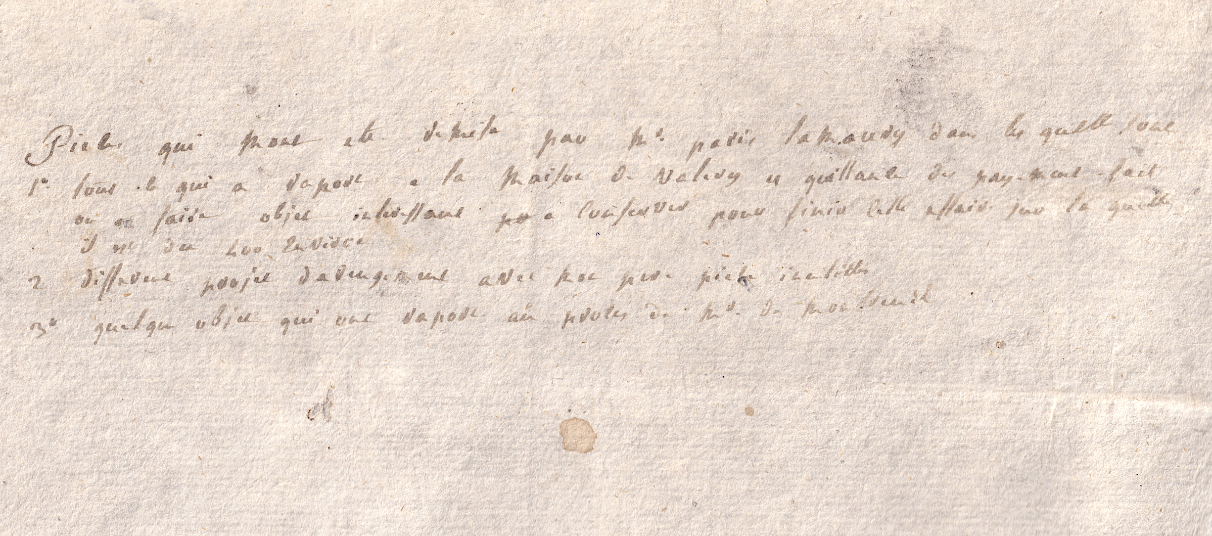 Grande pièce cartonnée oblongue avec lettrage à l'encre noire et notes autographes, provenant de l'étude de l'avoué du marquis de Sade