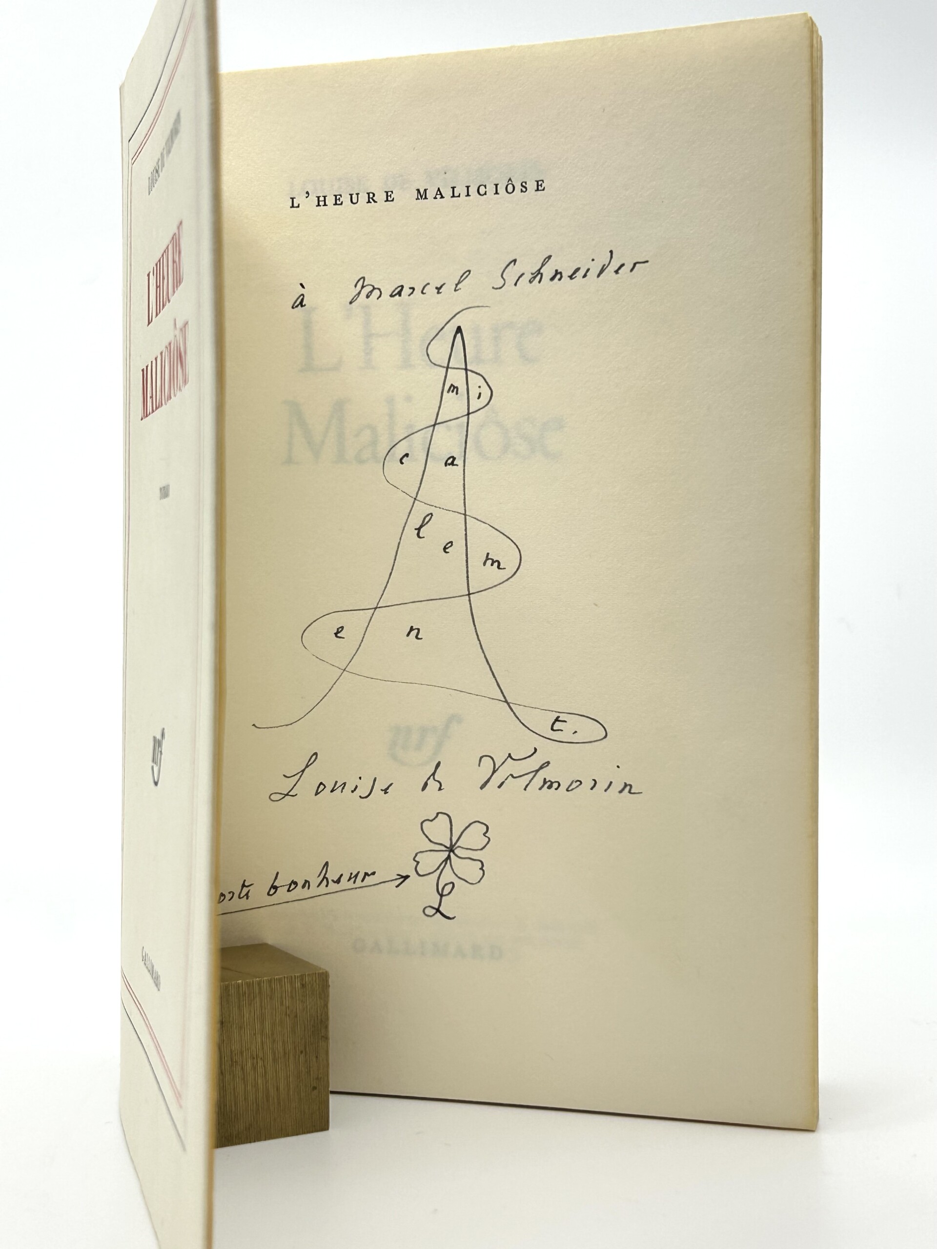 Louise de Vilmorin. Envoi autographe. Calligramme