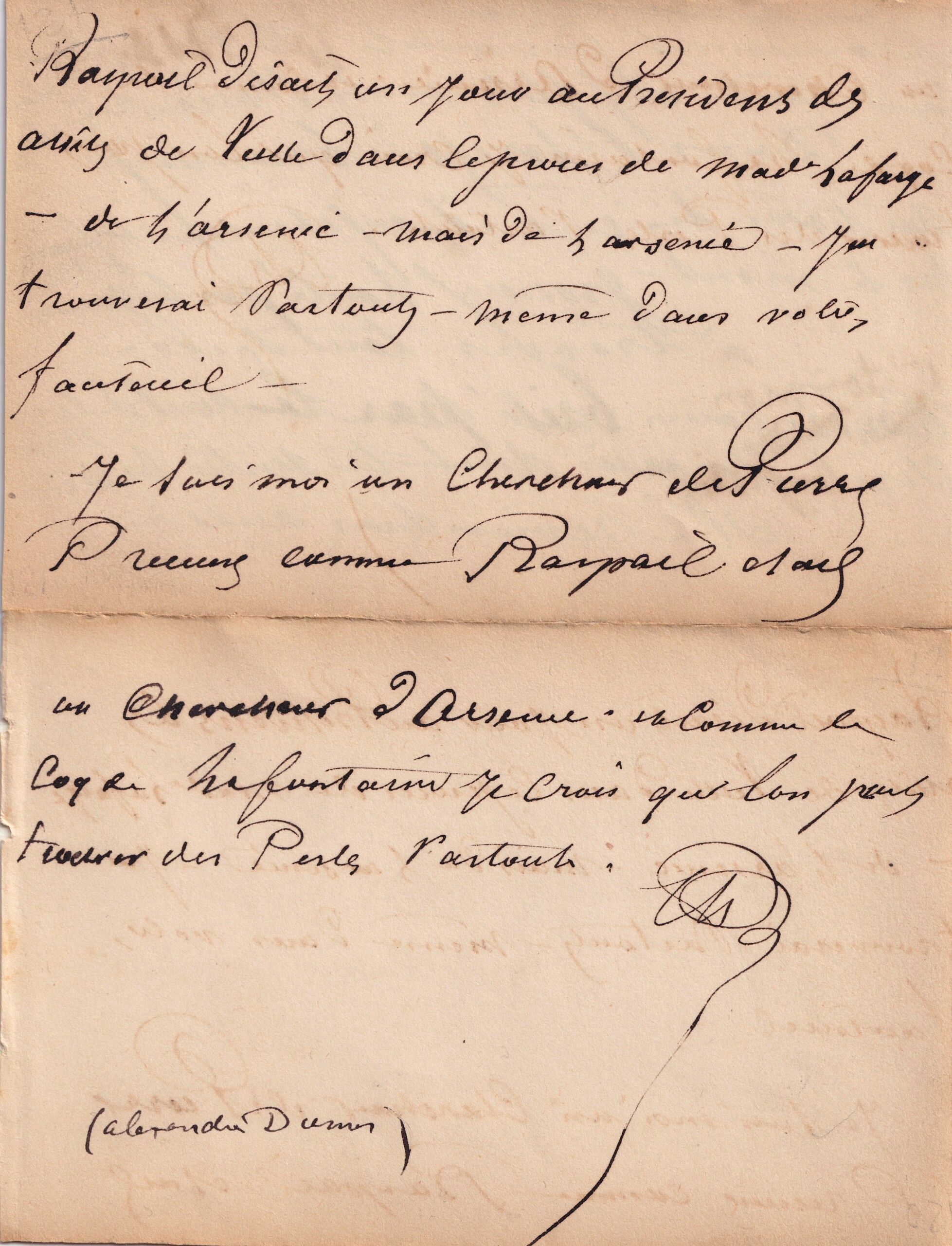 Alexandre Dumas - Manuscrit autographe signé